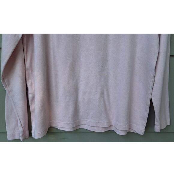 Chico's 100% Cotton Long Sleeves Basic T shirt Top Pink Size 2 = L Minimalist - Picture 6 of 7